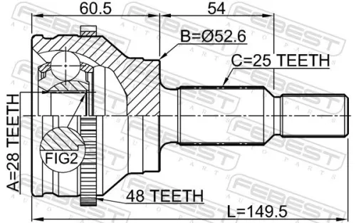 FEBEST Joint Kit, drive shaft (2410-DUSTA48R)