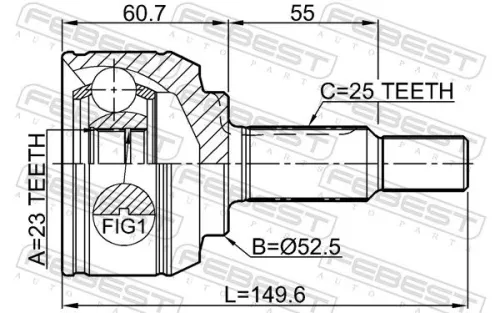 FEBEST Joint Kit, drive shaft (2410-KAPT)