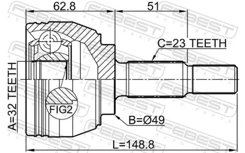 FEBEST Joint Kit, drive shaft (2410-MEGII)
