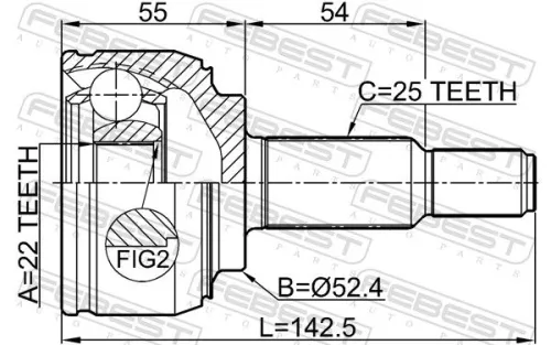FEBEST Joint Kit, drive shaft (2410-SCENII)