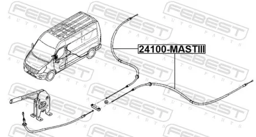 FEBEST Cable Pull, parking brake (24100-MASTIII)