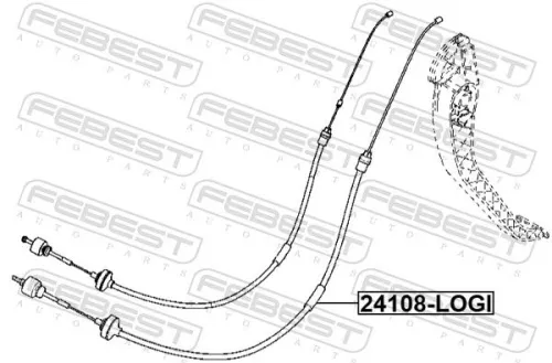 FEBEST Cable Pull, clutch control (24108-LOGI)