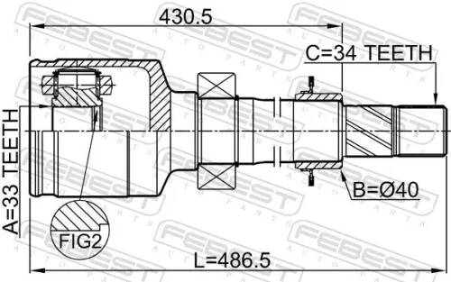 FEBEST Joint Kit, drive shaft (2411-CAPTRH)