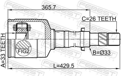FEBEST Joint Kit, drive shaft (2411-DUSTMTRH)
