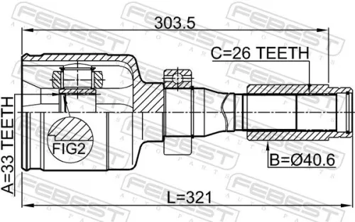 FEBEST Joint Kit, drive shaft (2411-DUSTRH)