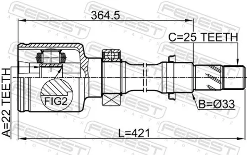 FEBEST Joint Kit, drive shaft (2411-FLUERH)