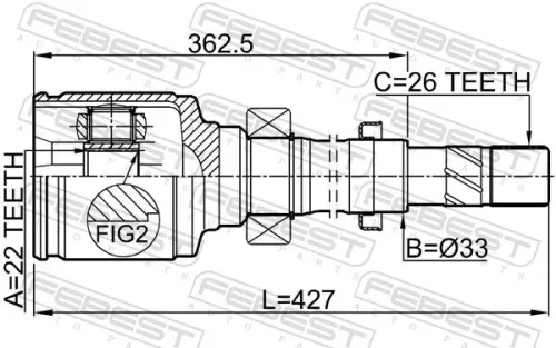 FEBEST Joint Kit, drive shaft (2411-KANGIIRH)