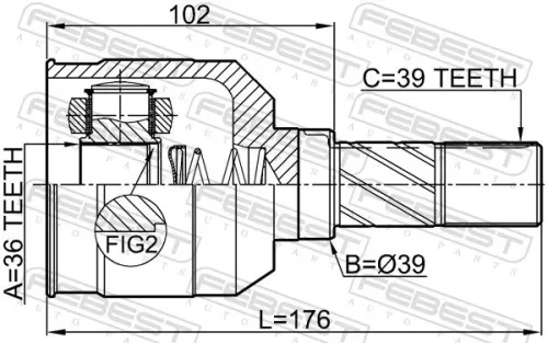 FEBEST Joint Kit, drive shaft (2411-MEGIIILH)
