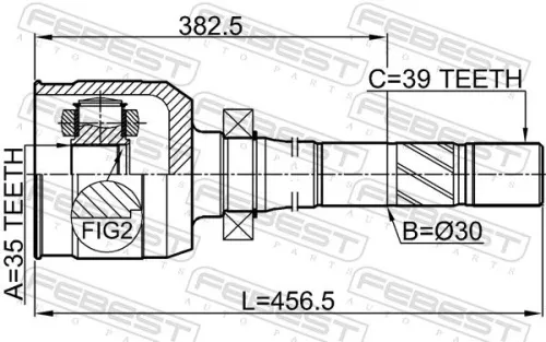 FEBEST Joint Kit, drive shaft (2411-MEGIIIRH)