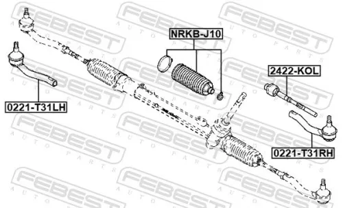 FEBEST Inner Tie Rod (2422-KOL)