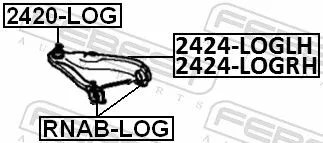 FEBEST Control/Trailing Arm, wheel suspension (2424-LOGRH)