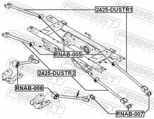 FEBEST Control/Trailing Arm, wheel suspension (2425-DUSTR1)