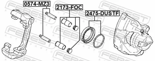 FEBEST Repair Kit, brake caliper (2475-DUSTF)