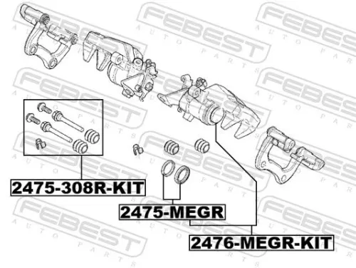FEBEST Repair Kit, brake caliper (2476-MEGR-KIT)