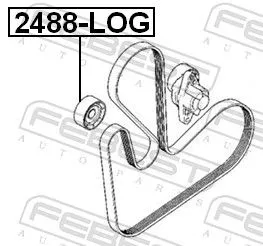 FEBEST Deflection/Guide Pulley, V-ribbed belt (2488-LOG)