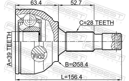 FEBEST Joint Kit, drive shaft (2510-3084B)