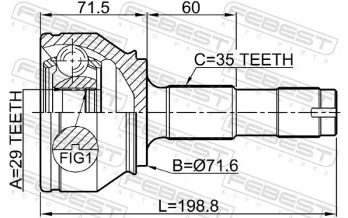 FEBEST Joint Kit, drive shaft (2510-BOX3)