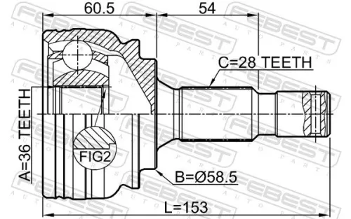 FEBEST Joint Kit, drive shaft (2510-EXP)