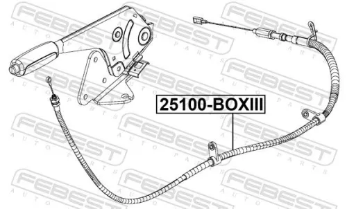 FEBEST Cable Pull, parking brake (25100-BOXIII)