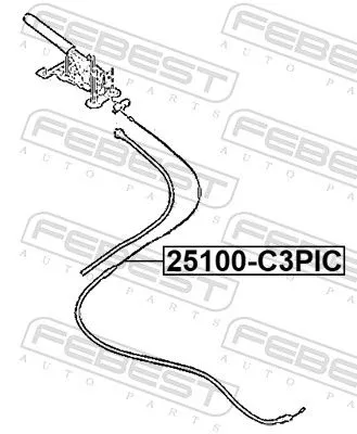 FEBEST Cable Pull, parking brake (25100-C3PIC)