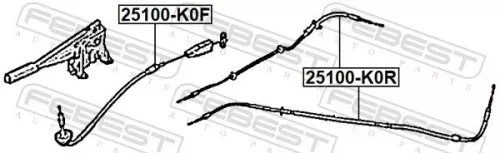 FEBEST Cable Pull, parking brake (25100-K0F)