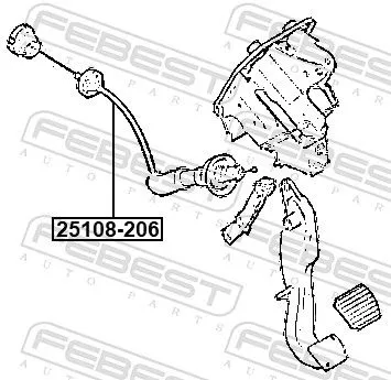 FEBEST Cable Pull, clutch control (25108-206)