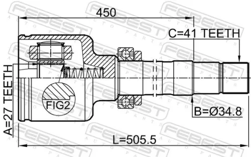 FEBEST Joint Kit, drive shaft (2511-BOX3RH)