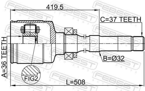 FEBEST Joint Kit, drive shaft (2511-EXPRH)