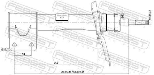FEBEST Shock Absorber (25110-008FR)