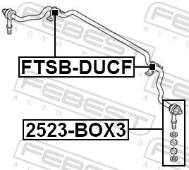 FEBEST Link/Coupling Rod, stabiliser bar (2523-BOX3)