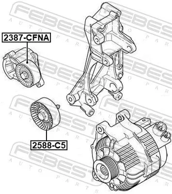 FEBEST Deflection/Guide Pulley, V-ribbed belt (2588-C5)