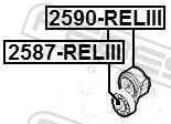 FEBEST Belt Tensioner, V-ribbed belt (2590-RELIII)