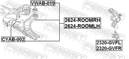 FEBEST Control/Trailing Arm, wheel suspension (2624-ROOMLH)