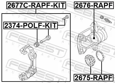 FEBEST Brake Caliper Bracket Set (2677C-RAPF-KIT)
