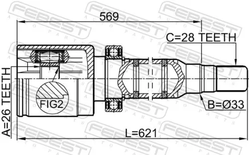FEBEST Joint Kit, drive shaft (2711-S60IIRH)