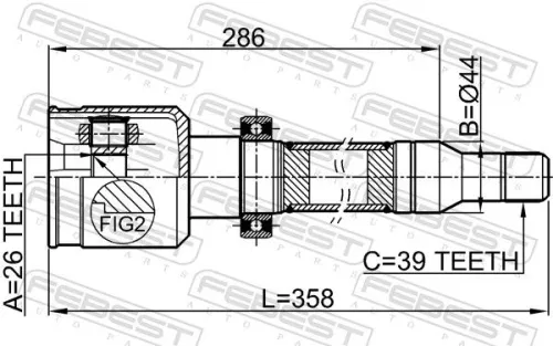 FEBEST Joint Kit, drive shaft (2711-S80RH)