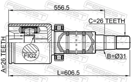 FEBEST Joint Kit, drive shaft (2711-V70ATTRH)