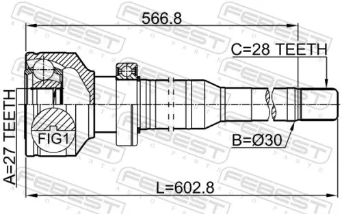 FEBEST Joint Kit, drive shaft (2711-XC60RH)