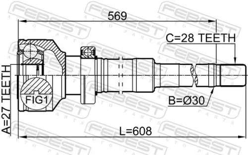 FEBEST Joint Kit, drive shaft (2711-XC90RH)