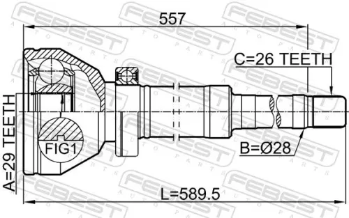 FEBEST Joint Kit, drive shaft (2711-XC90WDRH)