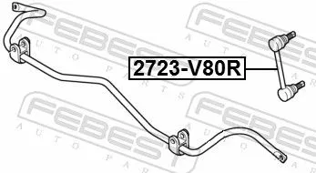 FEBEST Link/Coupling Rod, stabiliser bar (2723-S80R)