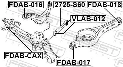 FEBEST Control/Trailing Arm, wheel suspension (2725-S60)