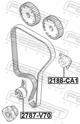 FEBEST Tensioner, timing belt (2790-V70)