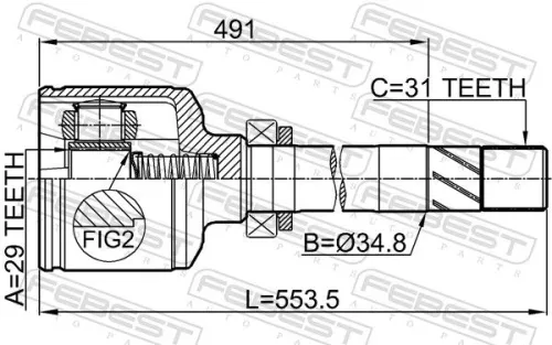 FEBEST Joint Kit, drive shaft (2811-DUCRH)