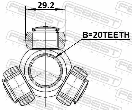 FEBEST Spider Assembly, drive shaft (2816-NUOVA)