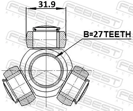 FEBEST Spider Assembly, drive shaft (2816-PUNT)