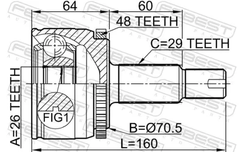 FEBEST Joint Kit, drive shaft (2910-DIVF)