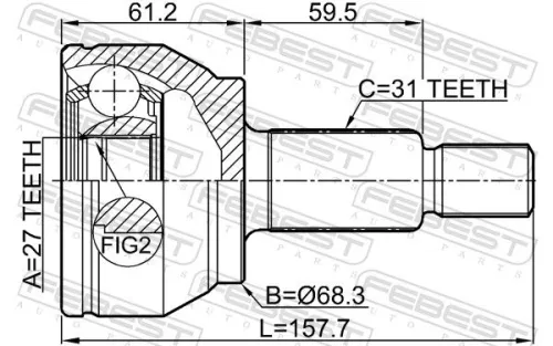 FEBEST Joint Kit, drive shaft (2910-EVOQ)