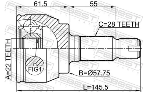 FEBEST Joint Kit, drive shaft (2910-FLIIR)