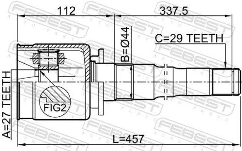 FEBEST Joint Kit, drive shaft (2911-DIIIFRH)